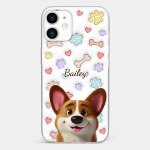 Four Paws, One Heart - Dog Personalized Custom 3D Inflated Effect Printed Clear Phone Case - Gift For Pet Owners, Pet Lovers