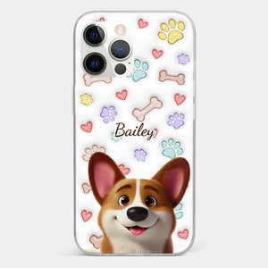 Four Paws, One Heart - Dog Personalized Custom 3D Inflated Effect Printed Clear Phone Case - Gift For Pet Owners, Pet Lovers