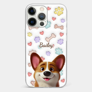 Four Paws, One Heart - Dog Personalized Custom 3D Inflated Effect Printed Clear Phone Case - Gift For Pet Owners, Pet Lovers