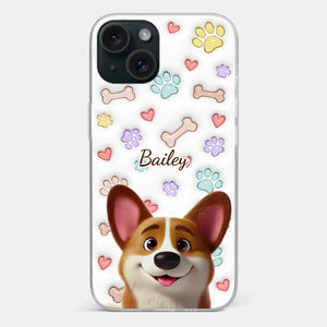 Four Paws, One Heart - Dog Personalized Custom 3D Inflated Effect Printed Clear Phone Case - Gift For Pet Owners, Pet Lovers