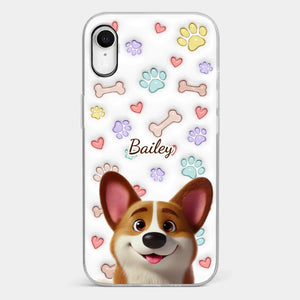 Four Paws, One Heart - Dog Personalized Custom 3D Inflated Effect Printed Clear Phone Case - Gift For Pet Owners, Pet Lovers