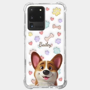 Four Paws, One Heart - Dog Personalized Custom 3D Inflated Effect Printed Clear Phone Case - Gift For Pet Owners, Pet Lovers