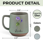 Bloom Where You Are Loved - Family Personalized Custom Printed Stoneware 12oz Mug - Gift For Flower Lovers, Best Friends, Siblings