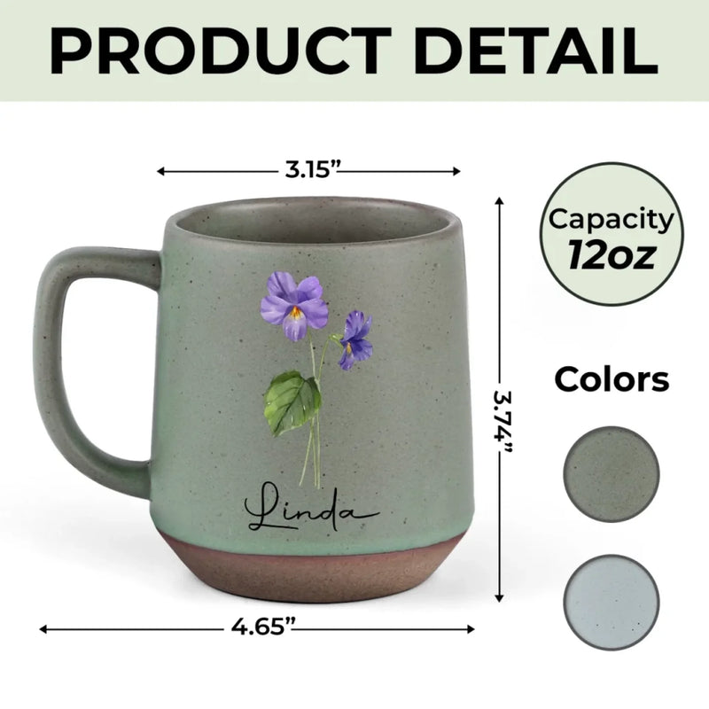 Bloom Where You Are Loved - Family Personalized Custom Printed Stoneware 12oz Mug - Gift For Yourself, Best Friends, Siblings, Family Members