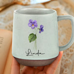 Bloom Where You Are Loved - Family Personalized Custom Printed Stoneware 12oz Mug - Gift For Flower Lovers, Best Friends, Siblings