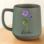 Bloom Where You Are Loved - Family Personalized Custom Printed Stoneware 12oz Mug - Gift For Flower Lovers, Best Friends, Siblings
