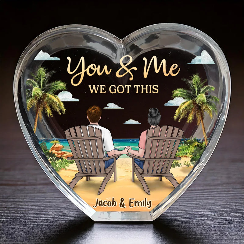 Happiness Is Being Together - Couple Personalized Custom 3D Crystal Heart Shaped - Gift For Husband Wife, Anniversary
