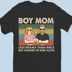 Less Drama, More Chaos - Family Personalized Custom Unisex T-shirt, Premium T-shirt, Hoodie - Mother's Day Gift For Mom, Boy Mom