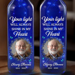 Custom Photo You Will Always Be Part Of Me - Memorial Personalized Custom Blue Bottle Lamp - Sympathy Gift For Family Members