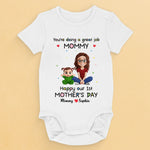 My Heart Belongs To Mom - Family Personalized Custom Baby Onesie - Mother's Day, Baby Shower Gift, Gift For New Moms