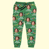 Custom Photo Christmas Love Vibes Over Here - Couple Personalized Custom Unisex Sweatpants - Christmas Gift For Husband Wife, Anniversary