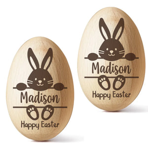 My First Easter Keepsake - Family Personalized Custom Wooden Egg Shaker - Easter Gift For Baby Kids, Newborn Baby