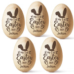 Custom Name First Easter Baby Gifts - Personalized Wooden Egg Shaker