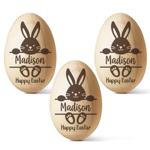 My First Easter Keepsake - Family Personalized Custom Wooden Egg Shaker - Easter Gift For Baby Kids, Newborn Baby