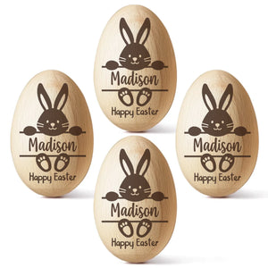 My First Easter Keepsake - Family Personalized Custom Wooden Egg Shaker - Easter Gift For Baby Kids, Newborn Baby