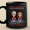 Bonded By Heart, United By Love - Family Personalized Custom Black Mug - Mother's Day, Gift For Mom, Daughter