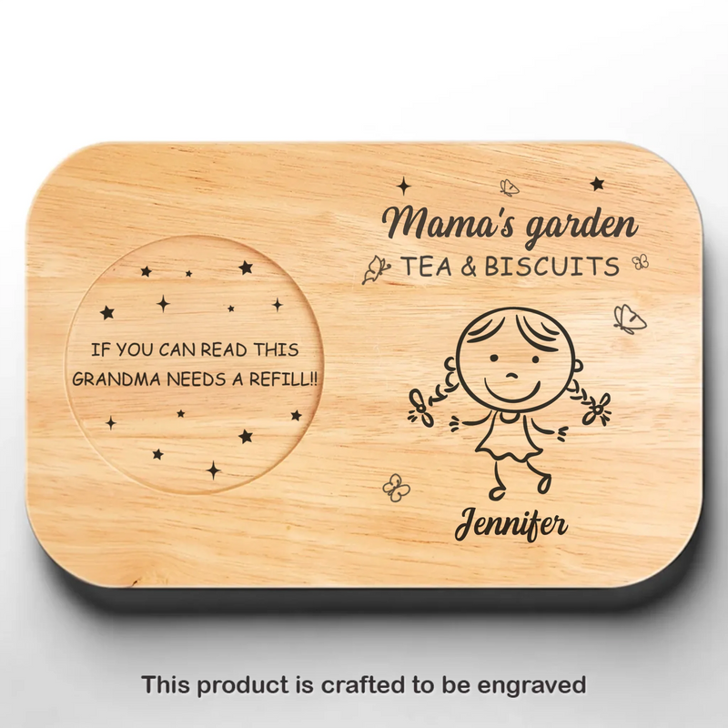 Sweet Treats And Sweeter Memories - Family Personalized Custom Engraved Wooden Tea & Snack Board - Mother's Day, Gift For Mom, Grandma