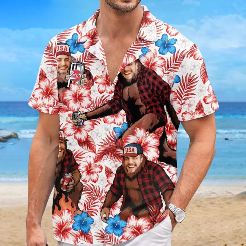 Custom Photo Sun’s Out, Fun’s Out - Funny Personalized Custom Unisex Tropical Hawaiian Aloha Shirt - Summer Vacation Gift, Gift For Family Members, Best Friends, Siblings, Travel Lovers