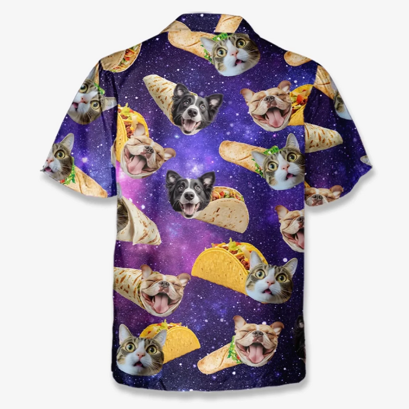 Custom Photo Just A Taco Dog With Dreams - Dog & Cat Personalized Custom Unisex Tropical Hawaiian Aloha Shirt - Summer Vacation Gift, Gift For Pet Owners, Pet Lovers, Travel Lovers