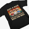 Just A Dad Who Always Came Back With The Milk - Family Personalized Custom Unisex T-shirt, Premium T-shirt, Hoodie - Father's Day, Gift For Dad, Grandpa