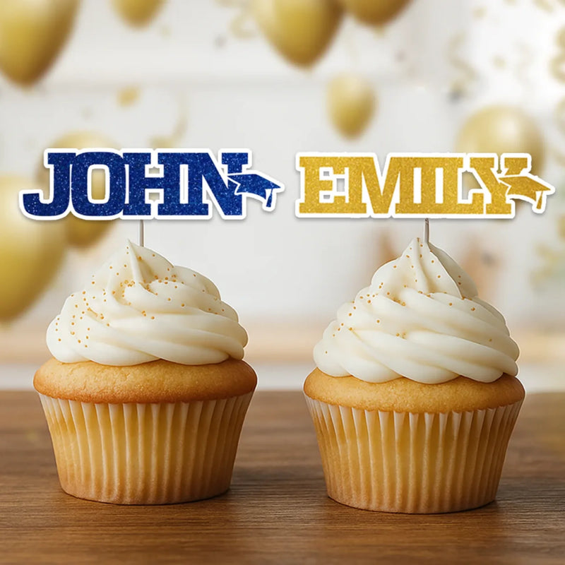 Graduation Never Tasted So Good - Family Personalized Custom Cake Toppers - Graduation Gift For Family Members, Siblings, Brothers, Sisters, Best Friends