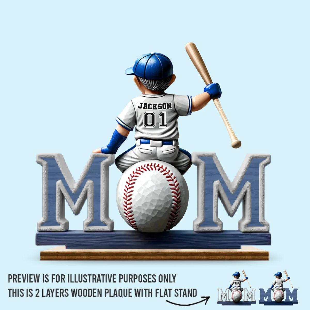 Great Players Are Raised By Even Greater Moms - Family Personalized Custom Shaped 2-Layered Wooden Plaque With Flat Stand - Mother's Day, House Warming Gift For Mom, Sport Lovers, Sport Players