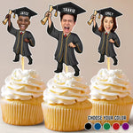 Custom Photo Top Of The Class, Top Of The Cake - Family Personalized Custom Cake Toppers - Graduation Gift For Family Members, Siblings, Brothers, Sisters, Best Friends