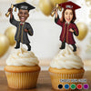 Custom Photo Top Of The Class, Top Of The Cake - Family Personalized Custom Cake Toppers - Graduation Gift For Family Members, Siblings, Brothers, Sisters, Best Friends