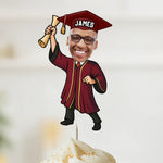 Custom Photo Top Of The Class, Top Of The Cake - Family Personalized Custom Cake Toppers - Graduation Gift For Family Members, Siblings, Brothers, Sisters, Best Friends