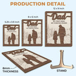 My First Hero, My Forever Friend - Family Personalized Custom 2-Layered Wooden Plaque With Stand - Father's Day, Gift For Dad, Grandpa