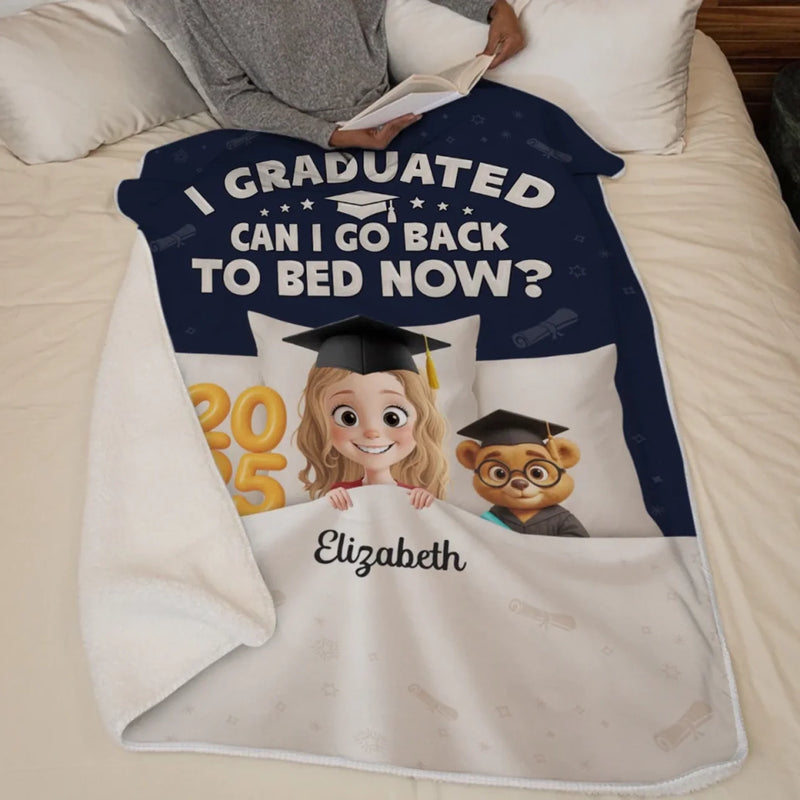Graduation Goal Met Bedtime Reset - Family Personalized Custom 3D Inflated Effect Printed Blanket - Graduation Gift For Family Members, Siblings, Brothers, Sisters