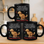 Mom's Love Knows No Stink - Dog Personalized Custom Black Mug - Mother's Day, Gift For Mom, Dog Lovers