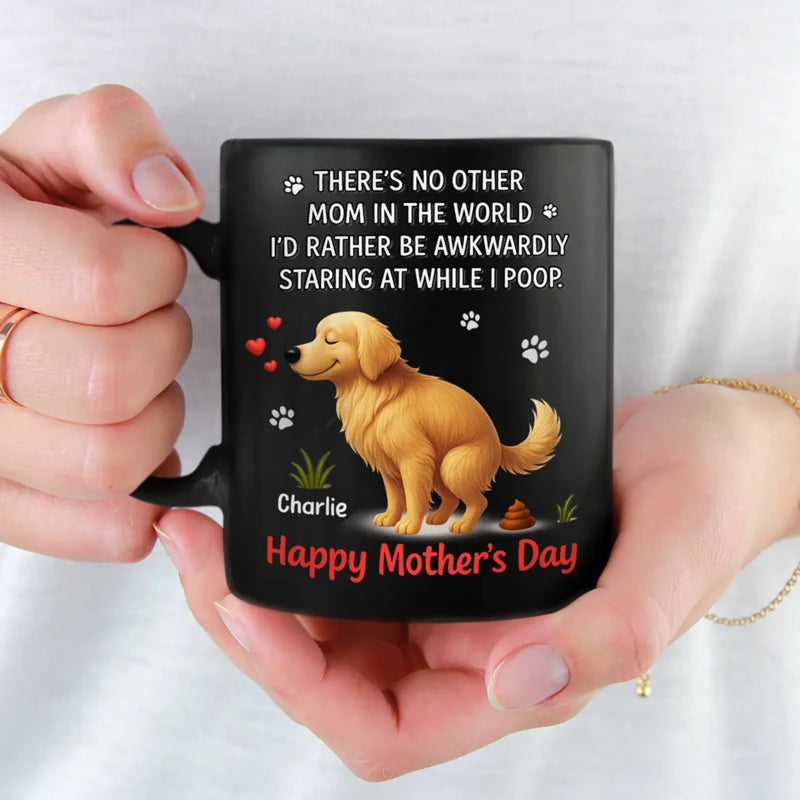 Mom's Love Knows No Stink - Dog Personalized Custom Black Mug - Mother's Day, Gift For Pet Owners, Pet Lovers