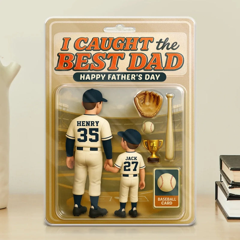 I Caught The Best Dad - Family Personalized Custom Acrylic Plaque Custom Shape - Father's Day, Gift For Dad, Sport Lovers, Sport Players