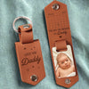 Custom Photo Come Home Safe To Us - Family Personalized Custom Engraved Leather Keychain - Father's Day, Baby Shower Gift, Gift For Dad, Grandpa, Baby Kids, Newborn Baby