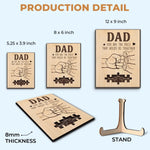 Dad, You Are The Piece That Holds Us Together - Family Personalized Custom 2-Layered Wooden Plaque With Stand - Father's Day, Gift For Dad, Grandpa