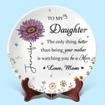 From My Heart To My Daughter - Family Personalized Custom Ceramic Plate - Mother's Day, Gift For Daughter, New Moms