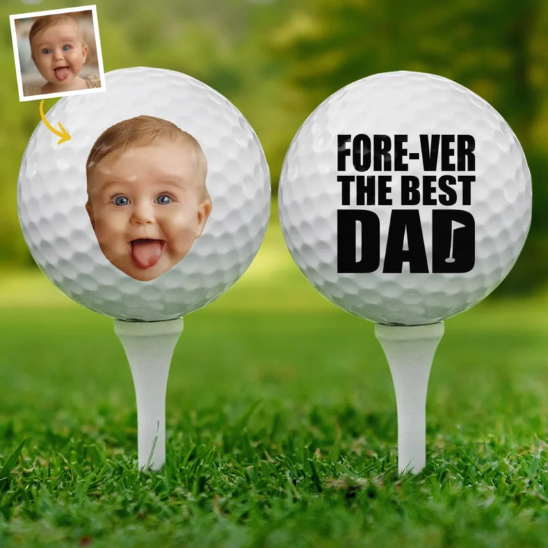 Custom Photo Master Of The Dad Course - Family Personalized Custom Golf Ball - Father's Day,  Gift For Sport Lovers, Sport Players, Dad, Grandpa