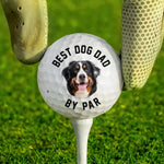 Custom Photo Dog Dad On Par - Dog & Cat Personalized Custom Golf Ball - Father's Day,  Gift For Sport Lovers, Sport Players, Pet Owners, Pet Lovers