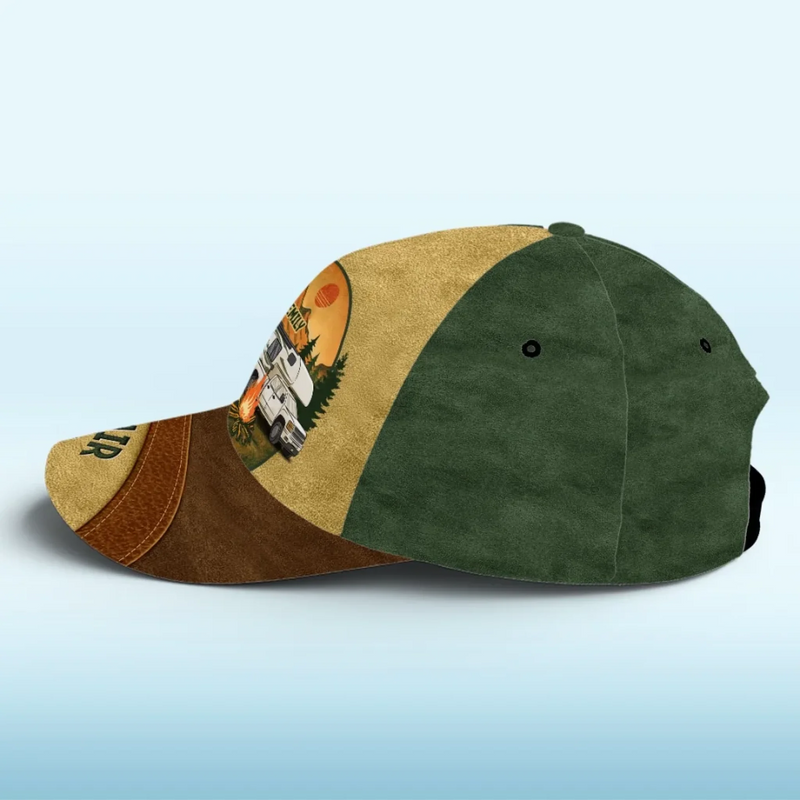 Life Looks Better By The Fire - Camping Personalized Custom Hat, All Over Print Classic Cap - Gift For Camping Lovers