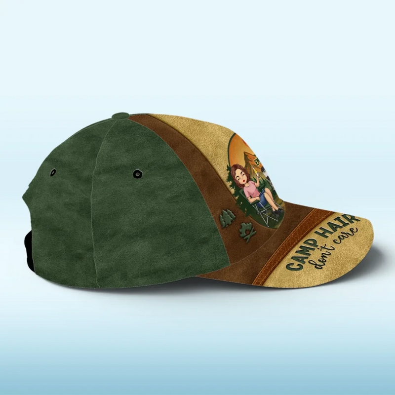 Life Looks Better By The Fire - Camping Personalized Custom Hat, All Over Print Classic Cap - Gift For Camping Lovers