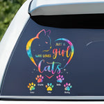 Just A Girl Who Loves Cats - Cat Personalized Custom Decal - Gift For Pet Owners, Pet Lovers