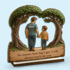 Still Growing, Still Holding On - Family Personalized Custom Shaped 2-Layered Wooden Plaque With Flat Stand - Father's Day, House Warming Gift For Dad, Grandpa