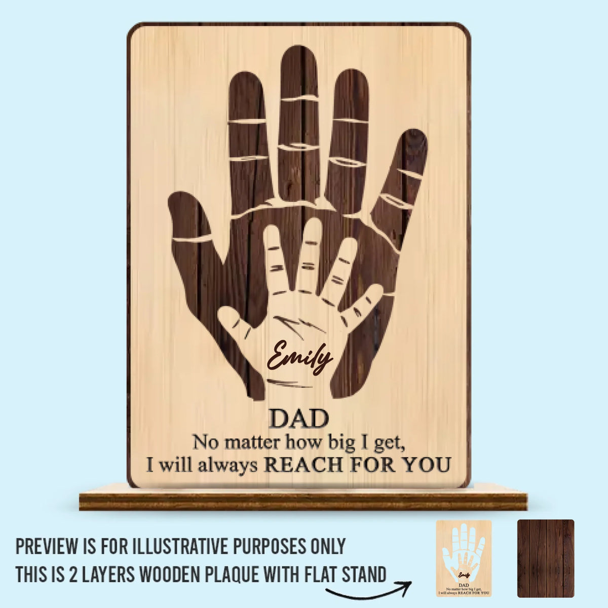 Your Love Is My Lifelong Compass - Family Personalized Custom Shaped 2-Layered Wooden Plaque With Flat Stand - Father's Day, House Warming Gift For Dad, Grandpa