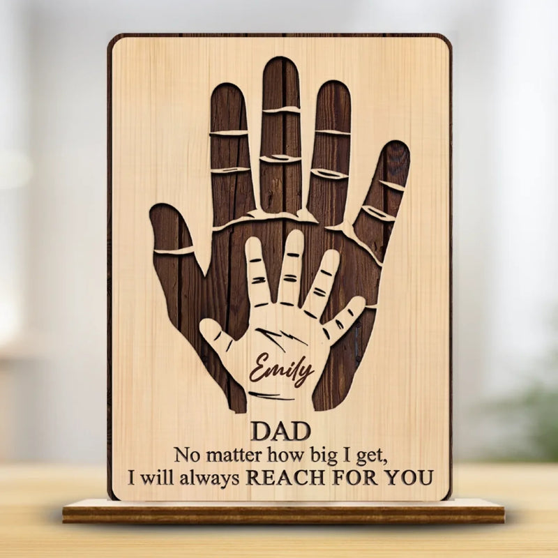 Your Love Is My Lifelong Compass - Family Personalized Custom Shaped 2-Layered Wooden Plaque With Flat Stand - Father's Day, House Warming Gift For Dad, Grandpa