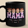 Wake Up To My World - Family Personalized Custom Black Mug - Mother's Day, Gift For Mom, Grandma