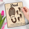 Your Footsteps Shaped Our Journey - Family Personalized Custom Shaped 2-Layered Wooden Plaque With Flat Stand - Father's Day, House Warming Gift For Dad, Grandpa