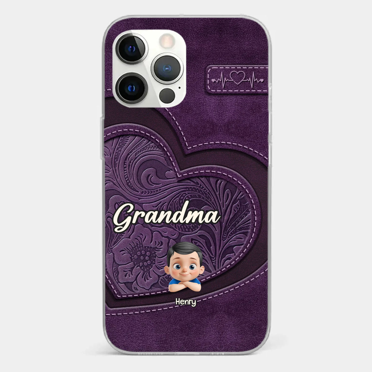 Always In Your Hug, Grandma - Family Personalized Custom Clear Phone Case - Mother's Day, Gift For Mom, Grandma