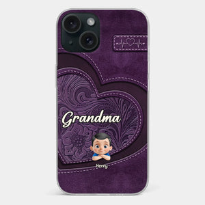 Always In Your Hug, Grandma - Family Personalized Custom Clear Phone Case - Mother's Day, Gift For Mom, Grandma