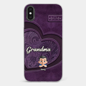 Always In Your Hug, Grandma - Family Personalized Custom Clear Phone Case - Mother's Day, Gift For Mom, Grandma